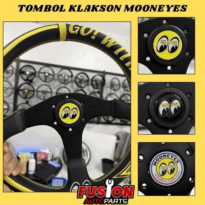 Tombol Klakson Stir Mooneyes Mobil Universal Kalcer Horn Button Mooneyes High Quality