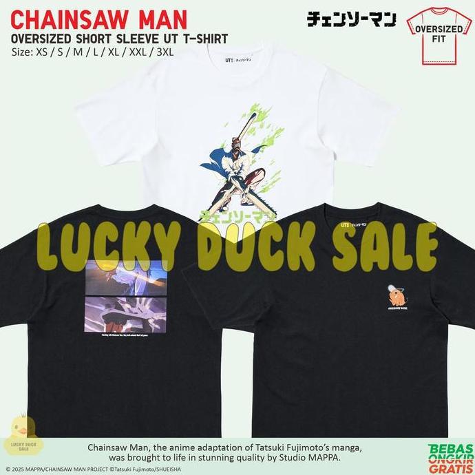 Kaos UNIQLO Chainsaw Man UT Shirt Oversized Reze Arc Baju Unisex Lengan Pendek
