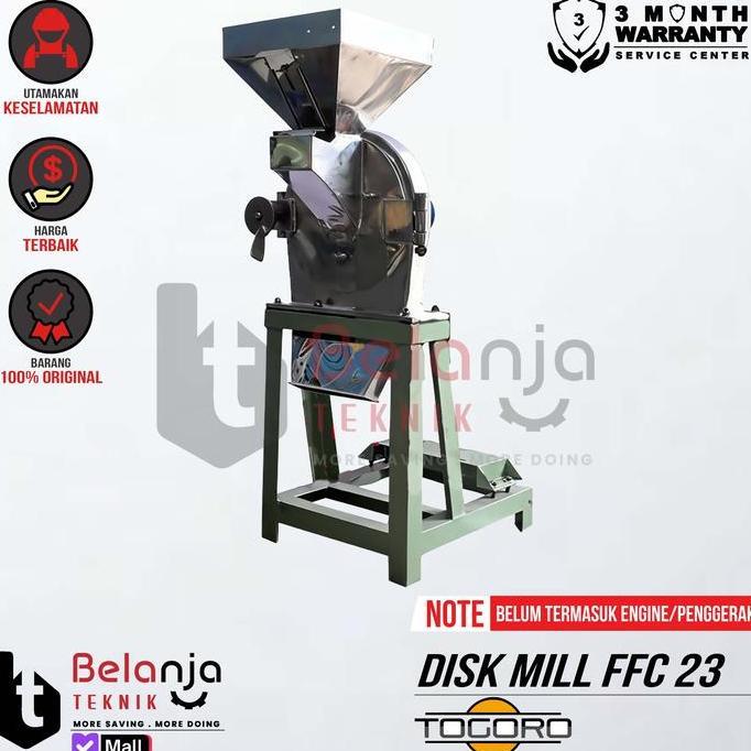 TERLARIS!! TOGORO MESIN GILINGAN TEPUNG DISK MILL FFC 23 STAINLESS BODY ONLY BAHAN STAINLESS STEEL &