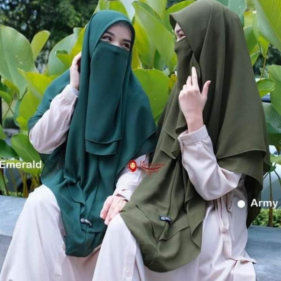 HOT DEALS (PAKET) SEGIEMPAT INSTAN FREE CADAR 2 LAYER JUMBO KHIMAR MAWAR 2 LAYER