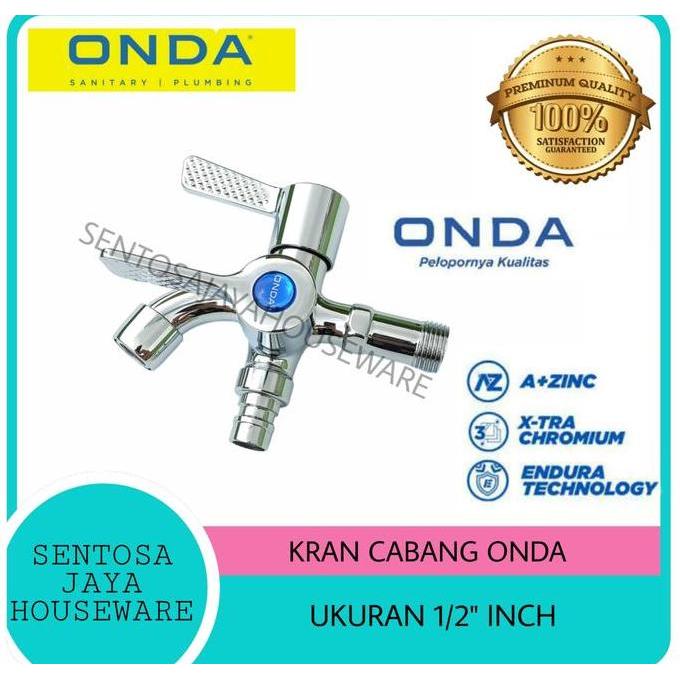 BEBAS ONGKIR - KRAN CABANG MESIN CUCI ONDA 1/2 - KRAN AIR DOUBLE CABANG SHOWER ONDA