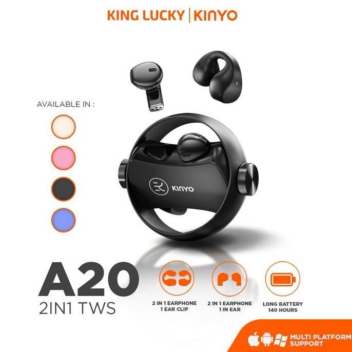 KINGLUCKY 2 in 1 TWS Bluetooth Wireless A20 with Touch Control Waterproof Long Batery Life 6hours | 