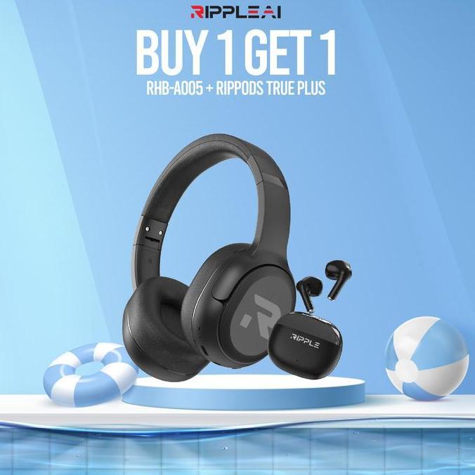 Super Promo BundleRIPPLE Rippods Headphone RHB A005 +True Go / Fit/ MOTION TWS Bluetooth Earphone Ba