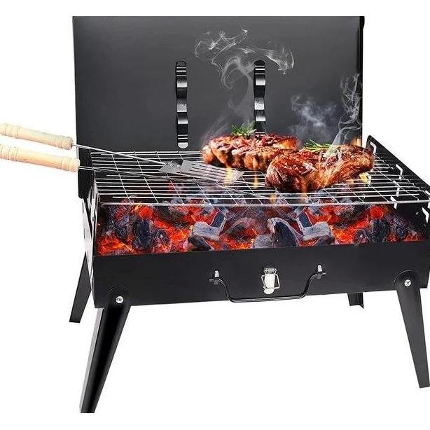 AKSULUTI Tempat Alat Panggangan Bakar Sate Ikan Arang Serbaguna Portable