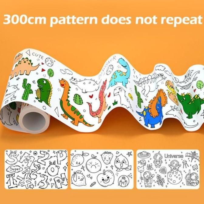 AKSULUTI Kertas Gambar Mewarnai Besar Poster Doodle Coloring Sheet Jumbo RETAPE