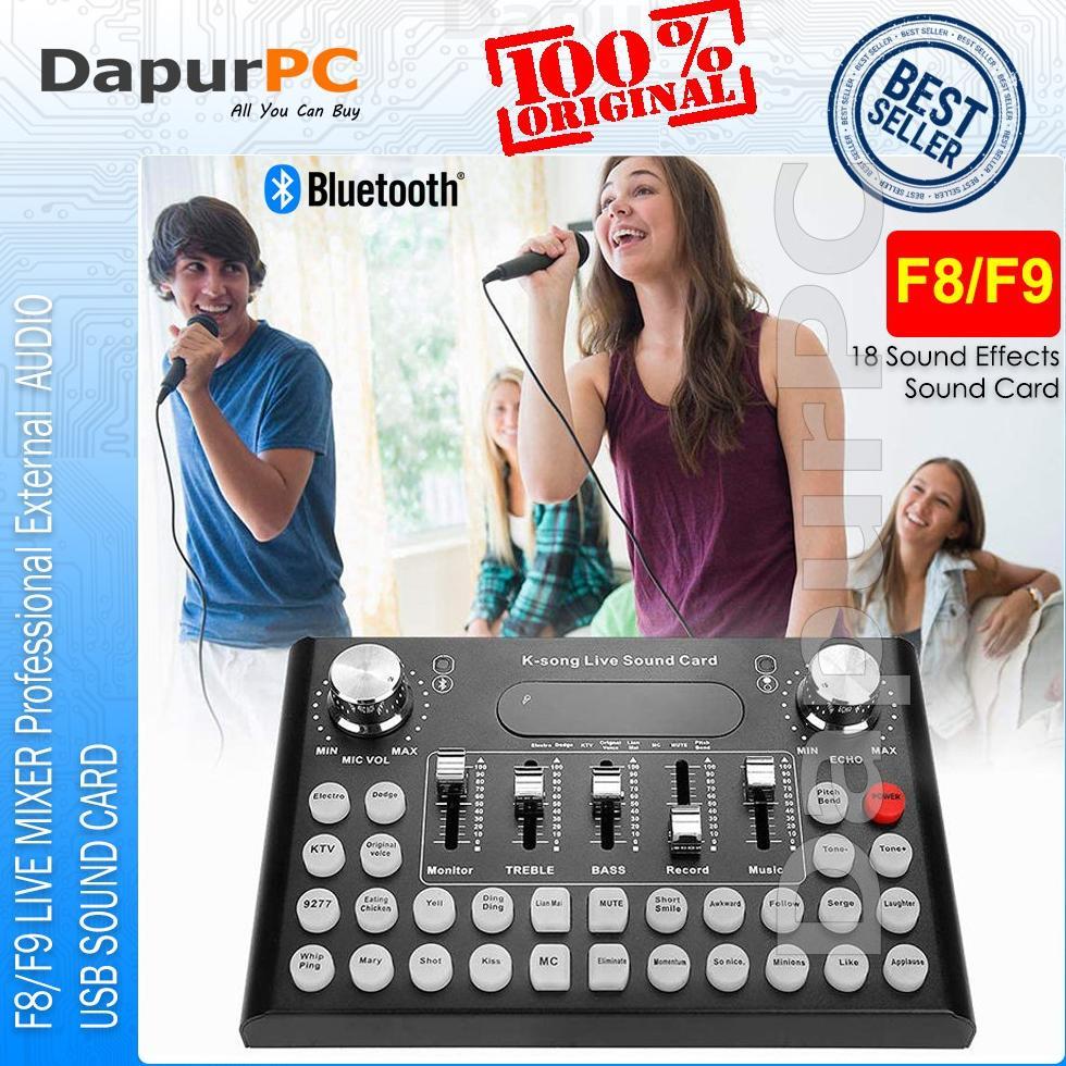 LIVE MIXER F8 F9 Professional External AUDIO USB SOUND CARD Broadcast