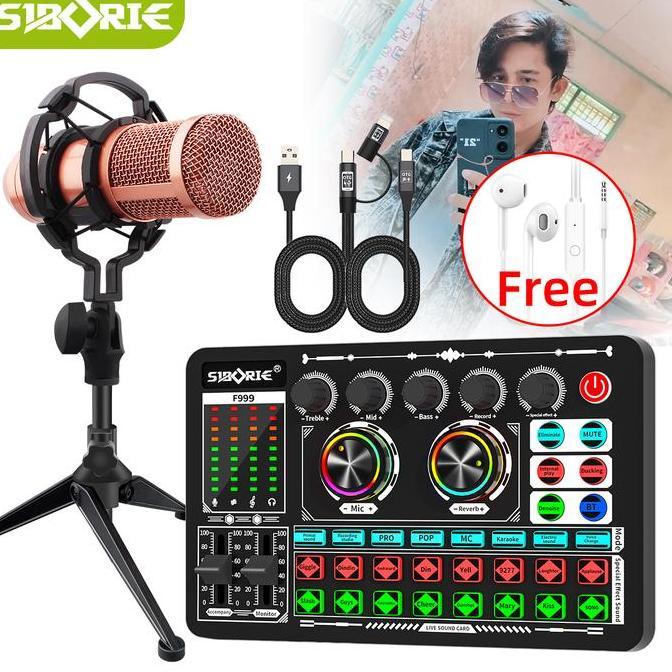 Siborie&jerryan_khan rekomendasi bersama soundcard F999+BM800PRO+OTG-2 IN 1
