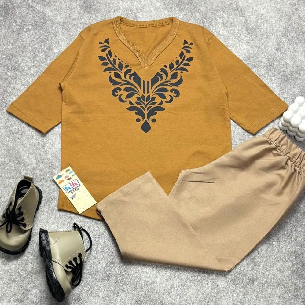 BestPromo Kk.Kids Setelan Kaos Koko / Kurta Anak Dan Celana Panjang Cowok Usia 1-10Th//Baju Kaos Mus