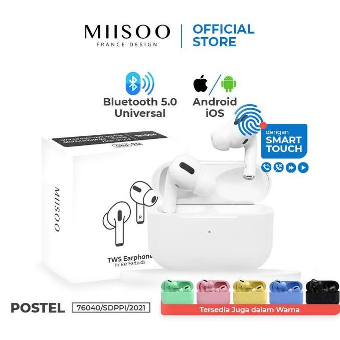 MIISOO i13 PRO Macaron i12 METAL TWS Earphone IZIN POSTEL TRUE Wireles