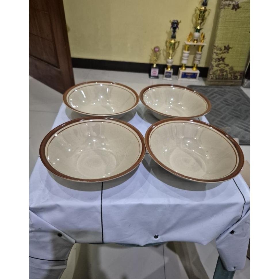 12Pcs[1Ls]Mangkok Keramik Coklat+Mangkok Kl7+Mangkok Es Buah.