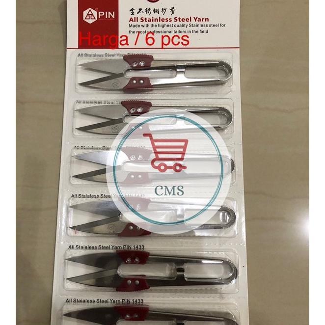 Gunting Buang Benang / Gunting Cekris Stainless / Gunting Pin / Gunting Kecil  Harga Per 6Pcs