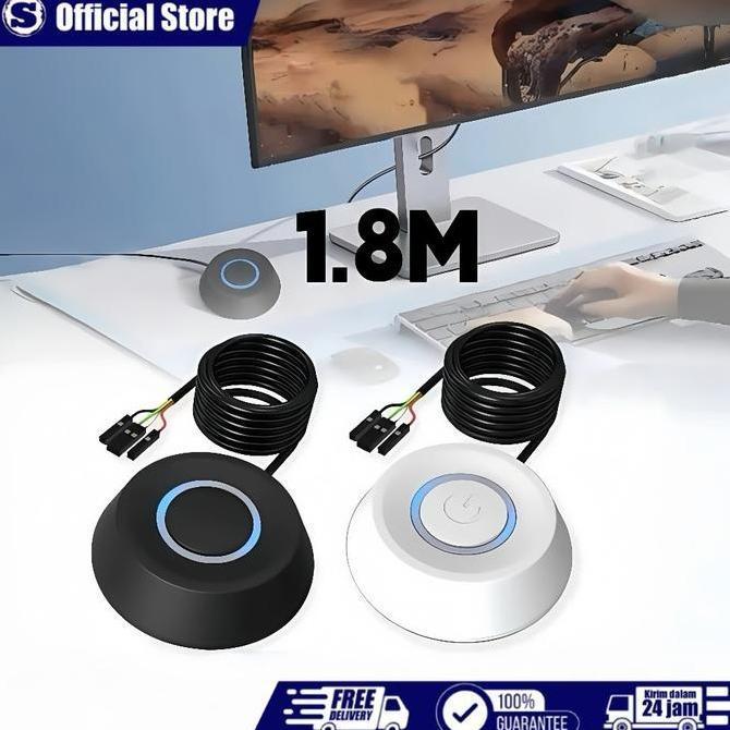 MANAZY 1.8 Meter Tombol Push On Kabel Power Button Tombol Switch Pc Kabel Tombol Powe Desktop Case T