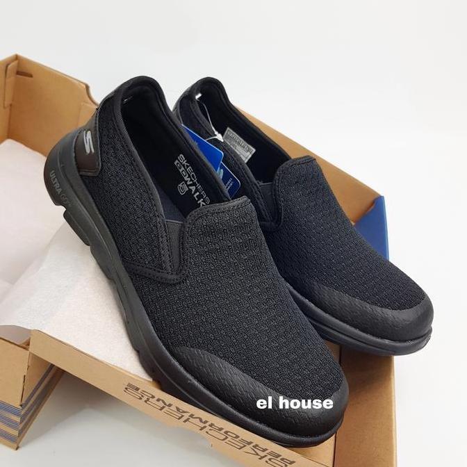 skechers gowalk 5 apprize - full black / sepatu pria