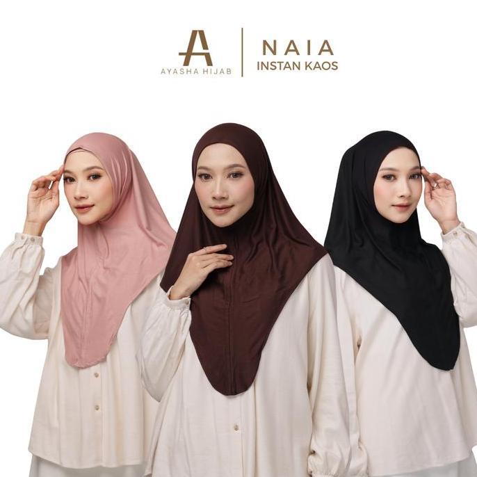 Ayasha Naia | Hijab Instan Kaos Rayon Non Pet | hijab bergo non pet | hijab instan | Hijab instan no