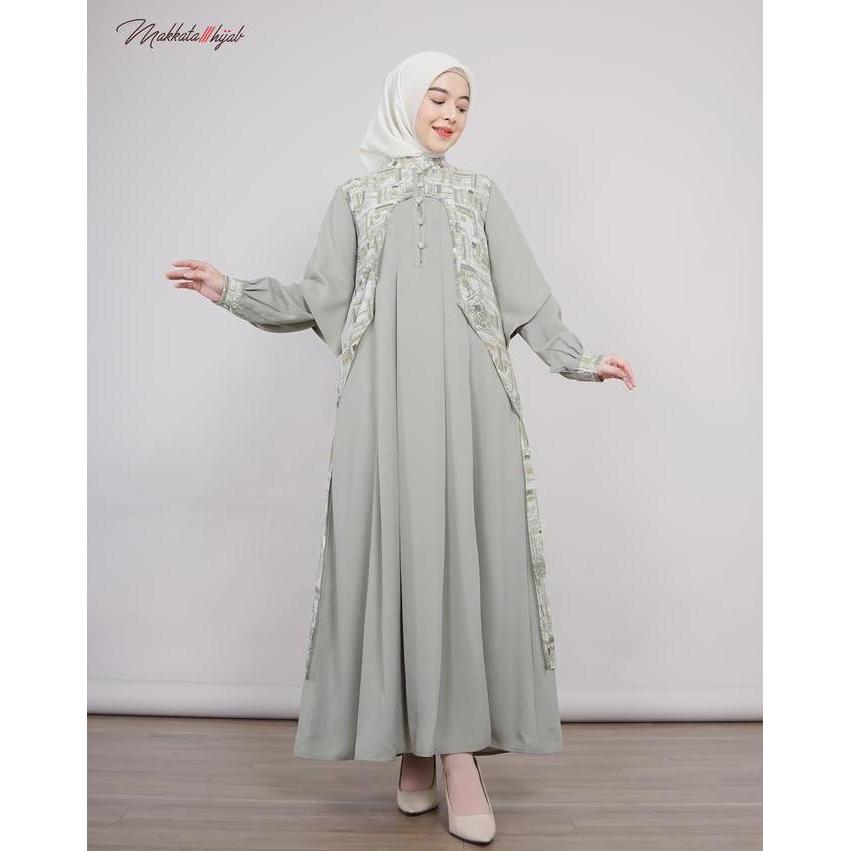 Makkata Hijab Shalwa Dress Wanita Premium Samantha Babydoll Gamis Elegan Fashion Muslim Hari Raya