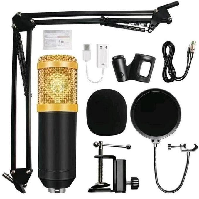 Vocale- Paket Lengkap Soundcard F998 Condenser Mic Microphone Bm800