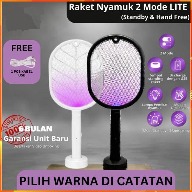 Raket Nyamuk Elektrik Cas Tahan Lama Awet Charger Usb 2 In1 Raket Nyamuk Listrik Standing Kabel