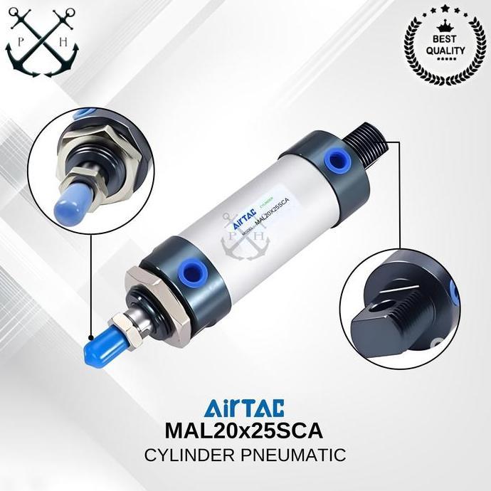 Mini Cylinder Pneumatic Airtac Mal20X25Sca / Mal20X25Ca Harga Spesial
