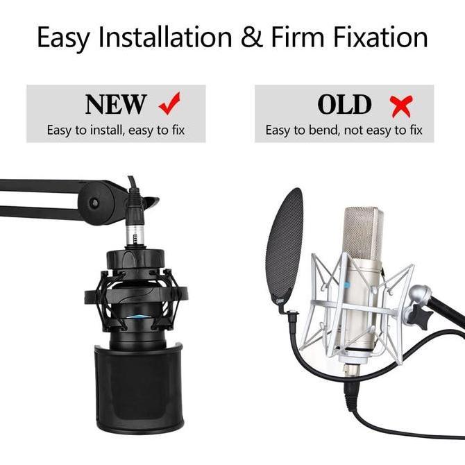 Vocale- Soundtech Mic Pop Filter Wind Shield U Shape Metal Mesh Mic