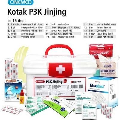 Kotak Obat P3K Jinjing + Isi Lengkap / P3K Isi Lengkap Onemed