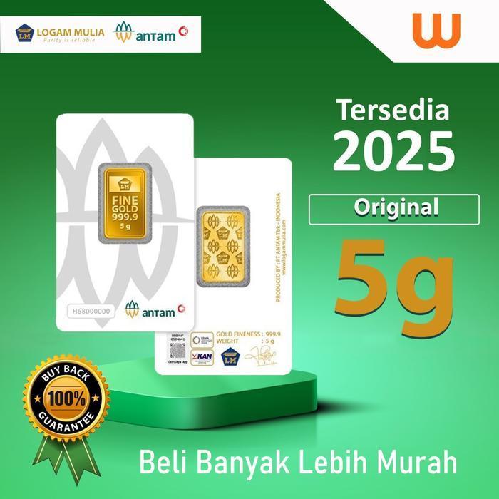 5 Gr (Gram) Goldbar/Logam Mulia/Lm/Emas Batangan Antam Bersertifikat Lbma Original Dan Terpercaya