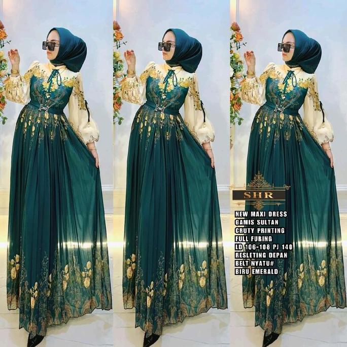 SHR ORINAL 100% SHR ORI NEW READY MAXI DRESS KANJENG AYU CERUTY MEWAH