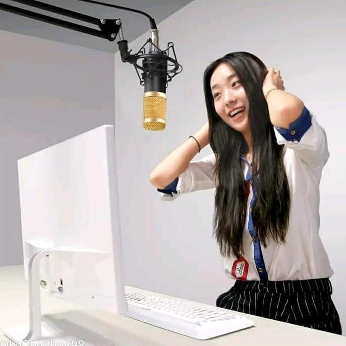 Vocale- Mikrofon Condenser Bm-800 Alat Untuk Rekaman Studio, Musik, Dan Karaoke Microphone Mic Podca