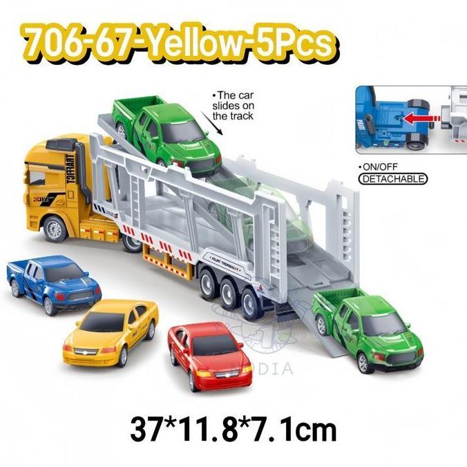 Besty Mainan Mainan Truck Mobil Truk Pengangkut Mobil ( Mainan Mobil Truck ISI 4 Mobil Kecil )Mobil 