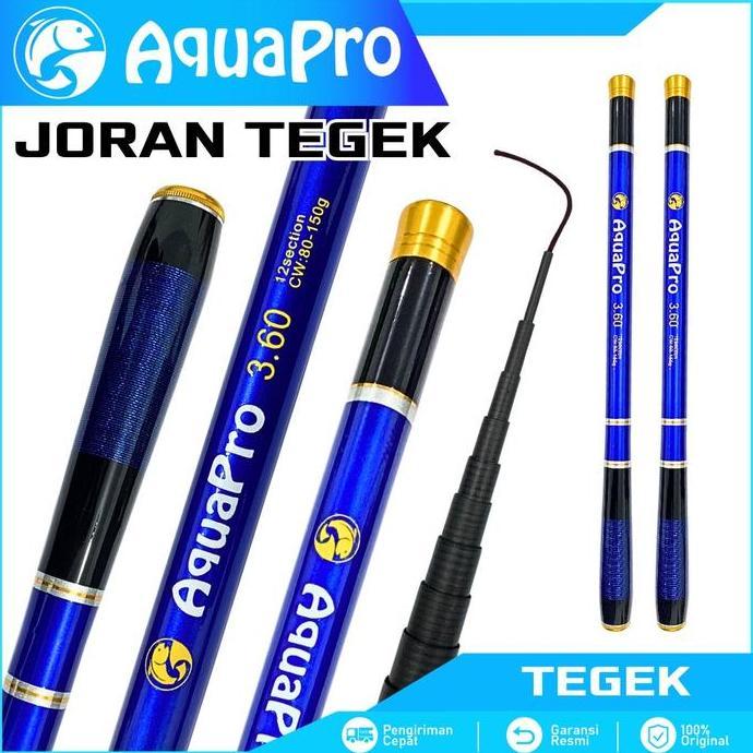 Joran Tegek AQUAPRO Joran Tegek Ruas Pendek 40cm Dengan Ukuran 1.5M - 4.5M Bahan Serat Carbon Medium