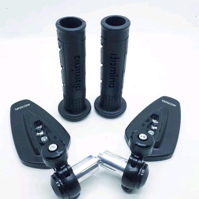 Promo PAKET HEMAT 2 ITEM KACA SPION JALU BAR/OVAL+ HANDGRIP DOMINO EMPUK VARIASI WARNA UNIVERSAL MIO