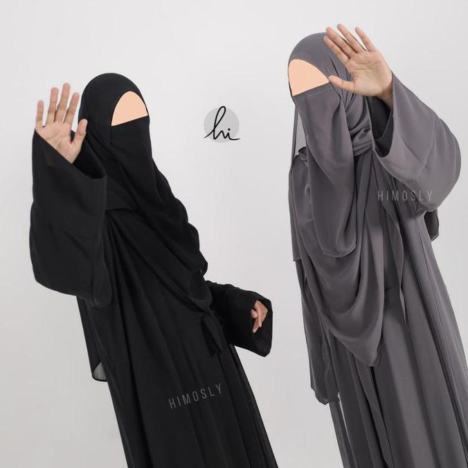 Zehra Abaya Set Pashmina by Himosly ceruti gamis Muslim Outer Abaya Lebaran Free Pasmina Abaya Umroh