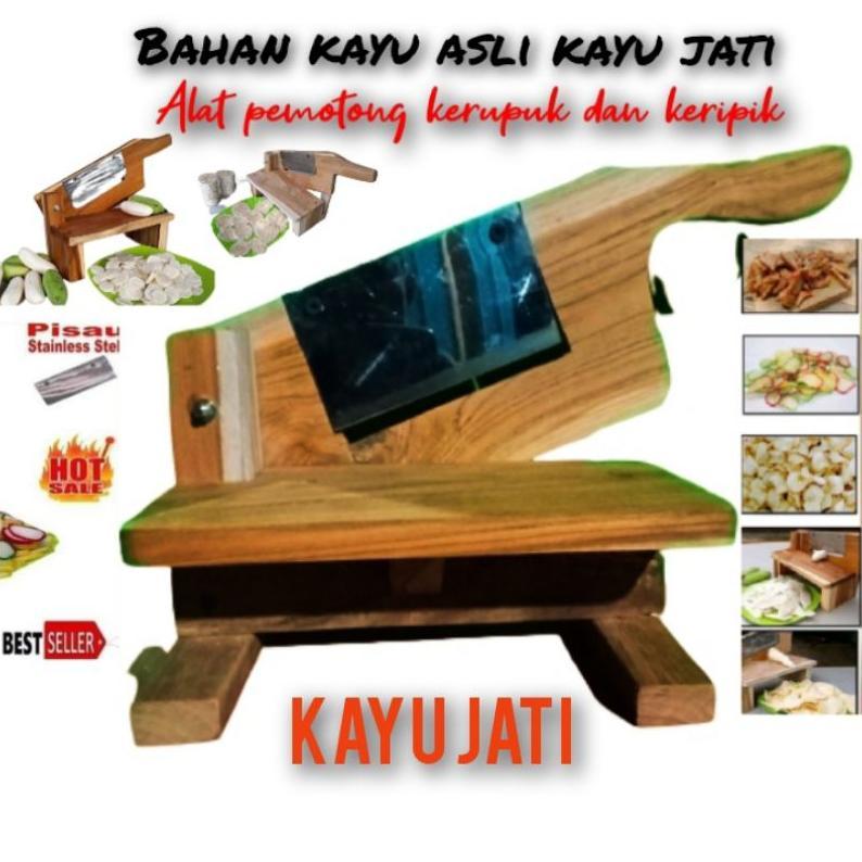 Alat Pemotong Kerupuk Pengiris Keripik Singkong Kayu Jati