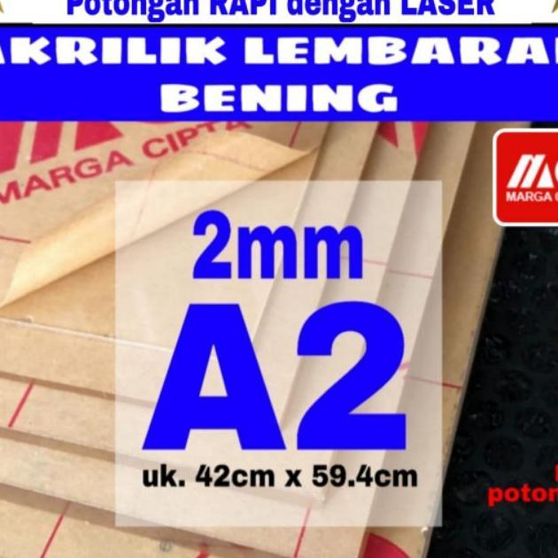Akrilik Lembaran 2Mm A2 / Akrilik Bening / Marga Cipta / Acrylic