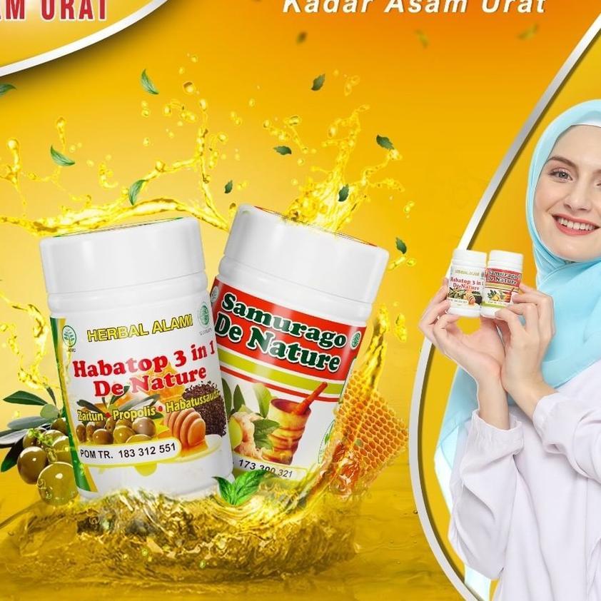 Samurago Habatop 3In1 Obat Herbal Asam Urat Kesemutan Pegal Linu Isi 100 Kapsul