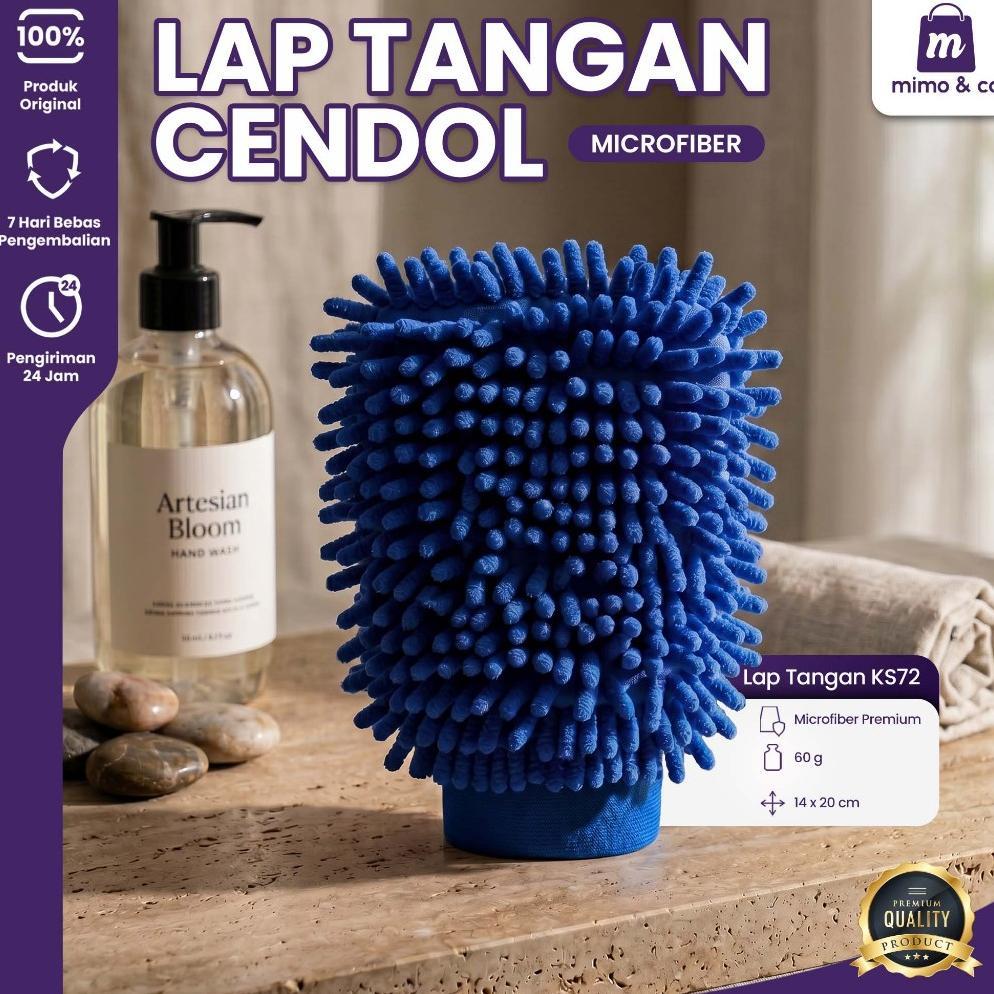 Lap Tangan Cendol Microfiber 2 Sisi Sarung Tangan Serbaguna Pembersih Mobil Dapur Perabot Lembut - K