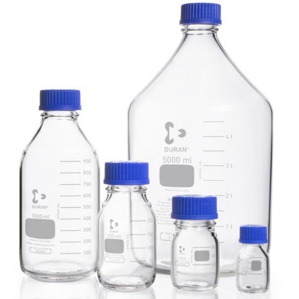 Laboratory Bottle Botol Lab Laboratorium 150 Ml Duran Kaca Bening