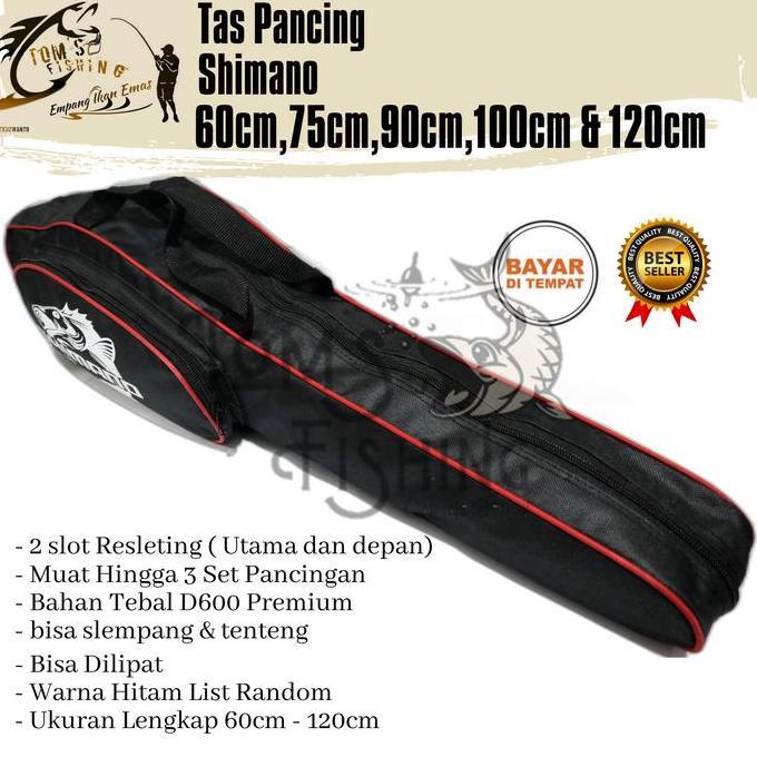 Pesce- Tas Pancing Shimano 60Cm -120Cm Selempang & Tenteng (Bahan Tebal) Berkualitas - Toms Fishing