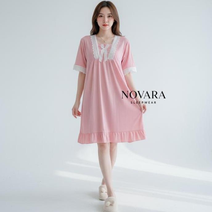 Vestito- Novara Daster Nita Variasi Lace Pita Babydoll Lengan Pendek | Piyama Nita Daster Mini Renda