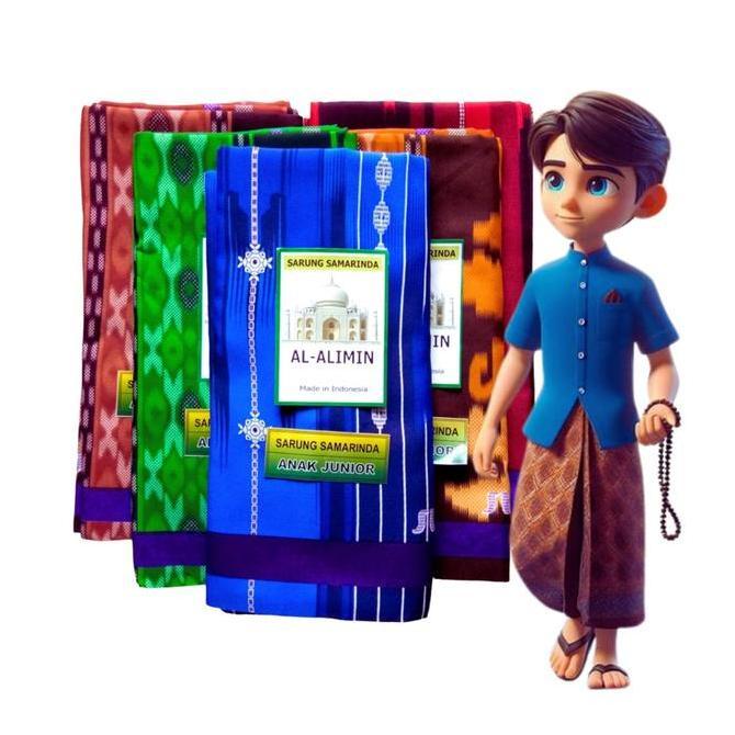 Stile- Sarung Samarinda Anak Junior Size 85Cmx100Cm Untuk Anak Sd-Smp Kain Sarung Motif Samarinda 21