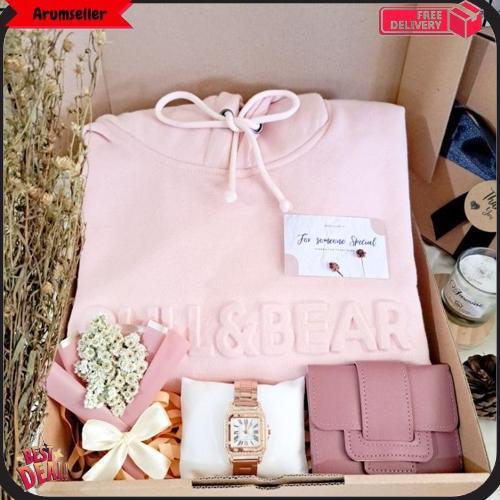 Hampers Hoodie Cewek Girly Edition/ Kado Ulang Tahun Cewek / Kado Wisuda / Gift Box Super Hemat