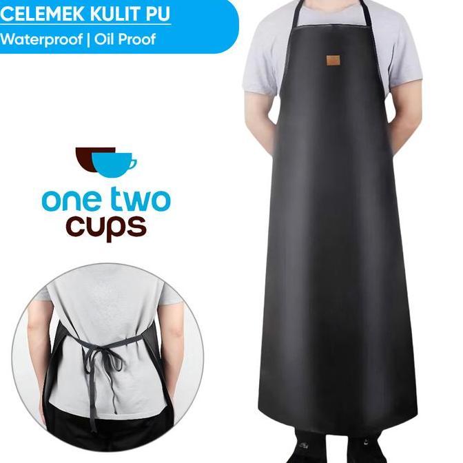 Apron Celemek Masak Barista Barbershop Kulit Pu Waterproof Anti Air Allshop