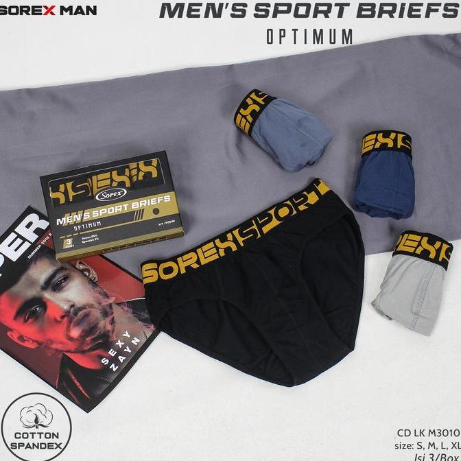 Promo (1 Kotak Isi 3 Pcs) Sorex Cd MenS Sport Briefs Cd Lk M 3010 Nyaman Pria