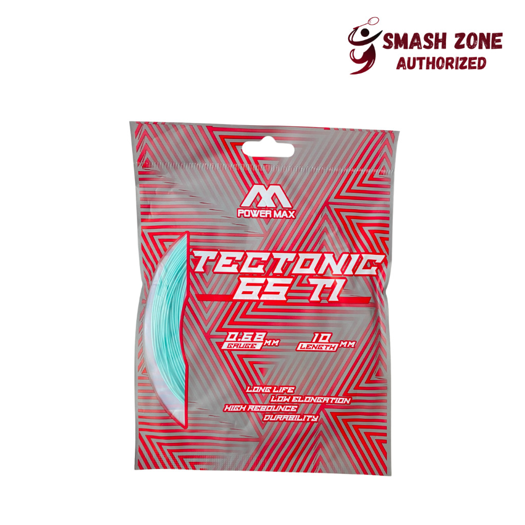 Senar Badminton Power Max Tectonic 65 Ti Original High Repulsion Nyaring String Raket Terbaru