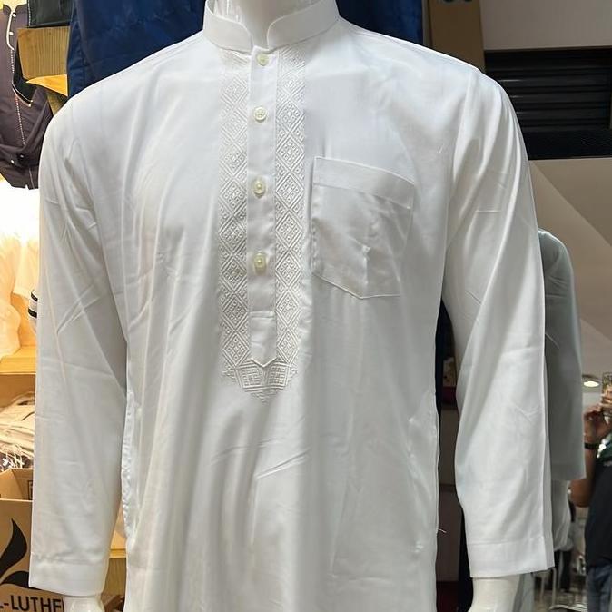 Baju koko setelan dewasa putih terbaru
