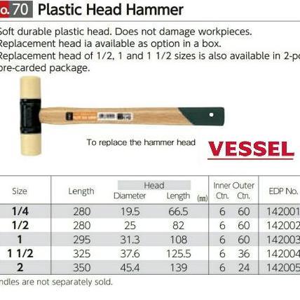 Vessel (Japan) - Palu plastik 38mm