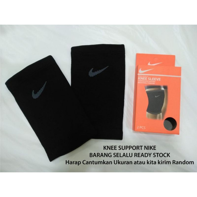 Knee Sleeve Support Nike Lutut Pendek Pelindung Lutut Nike Deker Lutut Nike Set Isi 2