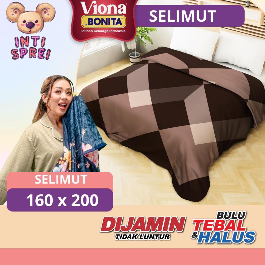 SELIMUT BONITA VIONA BULU HALUS TEBAL 160X200CM MOTIF AESTHETIC PINK TRAVELING DEWASA ANAK LEMBUT Se