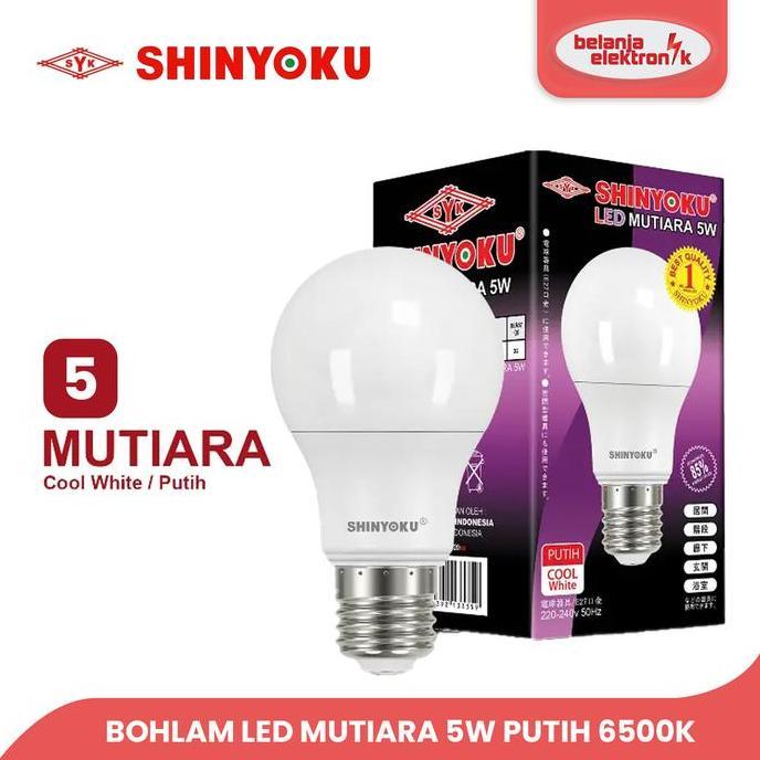 LAMPU BOHLAM LED SHINYOKU MUTIARA 5W KUNING 3000K