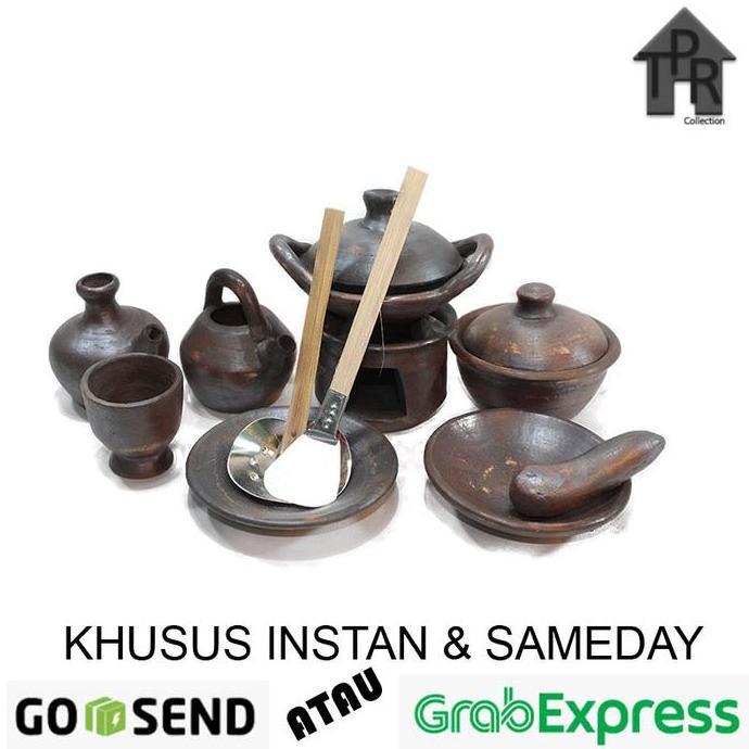 Gerabah - Set Mainan Mini Gerabah Masak-Masakan Tanah Liat 11pcs. Mainan Anak