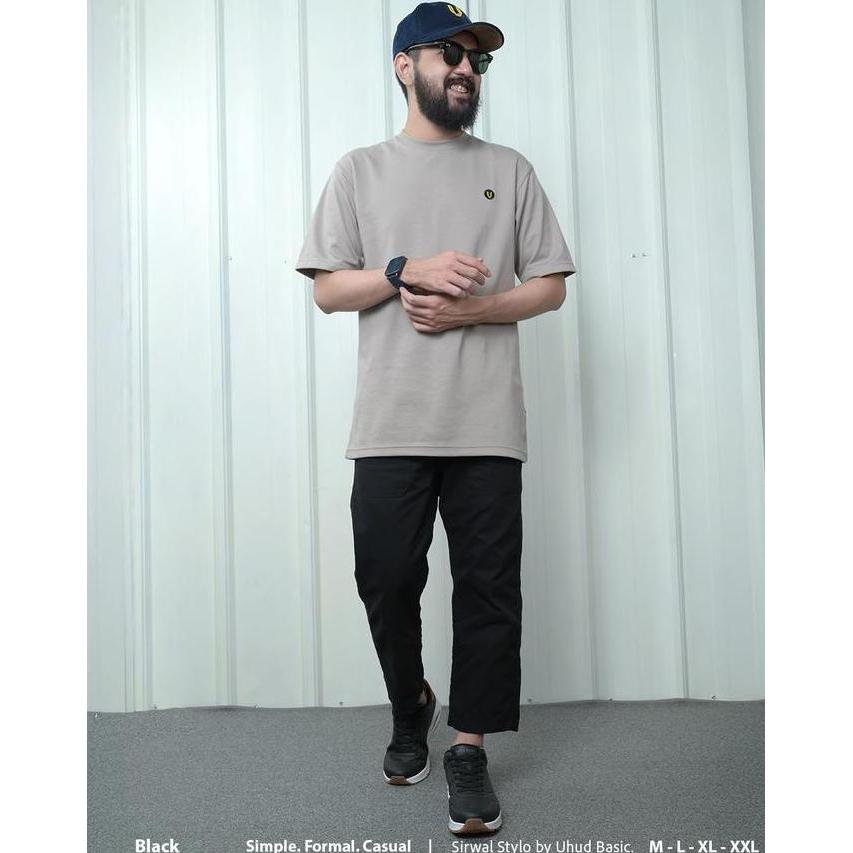 Uhud Basic - Sirwal Stylo #1 Basic Pants Celana Panjang Pria Laa Isbal Bahan Nyaman